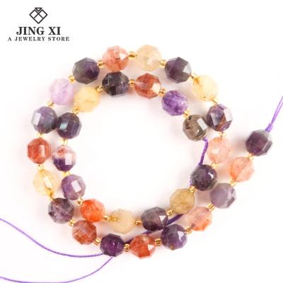 China DIY Jewelry Making 2021 Wholesale Natural Gemstone Aurora23 Crystal Stone Faceted Striped Aventurine Round Loose Beads DIY Jewelry Making Design for sale