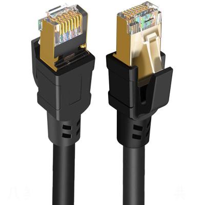 China Factory Sale PVC Waterproof Cat8 Ethernet Cable PVC Jacket Black Connector For Computer Router for sale