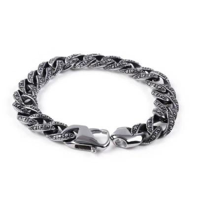 China Heavy Mens Punk Stainless Steel Motorcycle Biker Chain Link Bracelets for sale