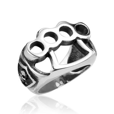 China Eternity Band Ring Mens Knuckle Skull Ring Stainless Steel Boxing Gloves Biker Rings For Men for sale