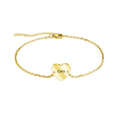 China Girl CLASSIC Tasty 24k Gold Ladies Engraving Logo Thin Chain Anklet For Wrist for sale