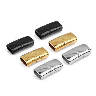 China Stainelss Jewelry Findings Accessory Stainless Steel Magnetic Clasp For Flat Leather Bracelets for sale