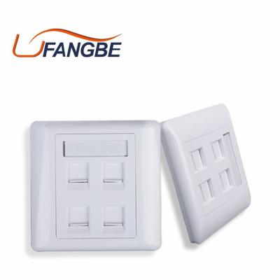 China Wholesale Price RJ45 Socket Wall Mount 86 Typeface Four Port Plate FB-WFP04 for sale