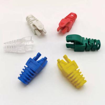 China RJ45 CAT5 CAT6 Power Connector Boots Cover Male Power 8P Crystal Head Protector for sale