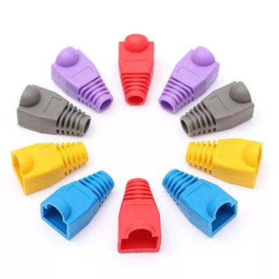 China Colorful Power RJ45 CAT5E CAT6 Ethernet Network Cable Grommet Boots Cable Connector Plug Cover for sale