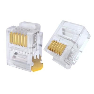 China Power Factory Supply Free Sample 6P6C UTP RJ11 RJ12 Crimp Plug Ends ADSL VDSL Cable Connector Plug 6Pin Telephone for sale