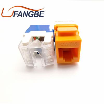 China 2021 new style utp coupler CAT6 rj45 8P8C female keystone jack FB-KJC6 for sale