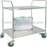 China Transfer Tools Warehouse Workshop Restaurant Hospital 2 Tiers Stainless Steel Logistics Cart / Tool Trolley for sale