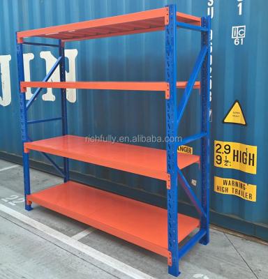 China Cold Roll Steel Warehouse Storage Shelves In Standard L2000-W600-H2000mm With 4layers Steel Boards Loading 200kg/layer for sale