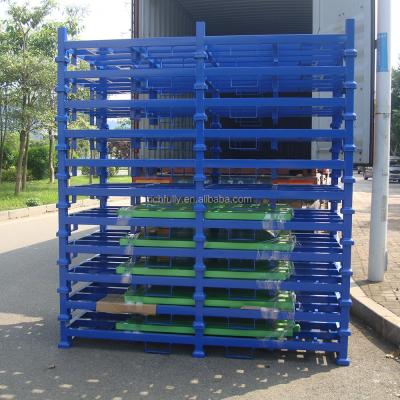 China Suitable for heavy duty long stacking out rack in Blue+Green+Red colors for long blankets or rolls of fabrics for sale