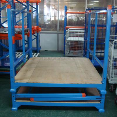 China Post easily be folded foldable taller stacking rack with wooden board for sale