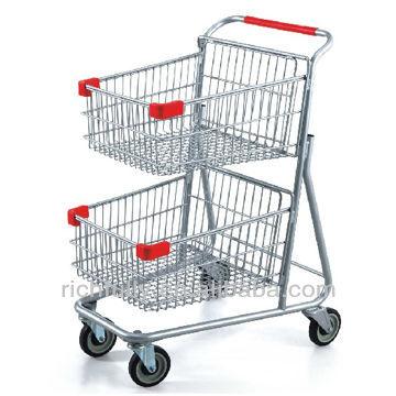 China Folding RFY-STM03: 110L 2tires American supermarket shopping trolley for sale