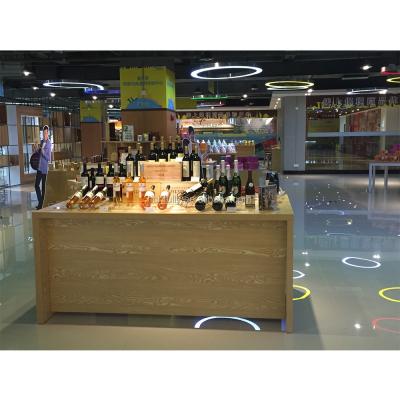 China Single Sided Full Wood Wine Liquor Cabinet And Liquor Showcase Shelving for sale