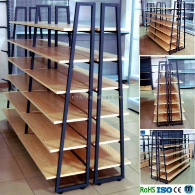 China 2016 double sides new STEEL WOOD SHELF for supermarket store rack/shelf for sale