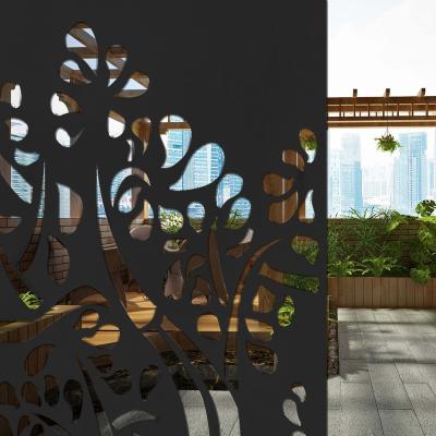 China Contemporary laser cut decorative outdoor garden art metal corten steel panels metal screen for sale