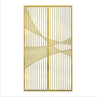 China CLASSIC decorative metal panel screen design gold room divider partition wall for sale