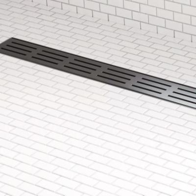 China Modern Stainless Steel Floor Trap Matte Black Long Drain Channel Linear for sale