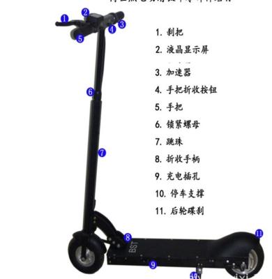 China Stand Up two wheeled Folding Electric Bike of brushless 36v 350w motor for sale