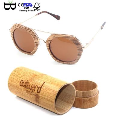 China Men's and women's polarized bamboo wood mixed bamboo sunglasses shades wholesale natural metal fashion sunglasses for sale