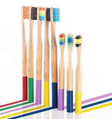 China 2019 4 Pack Organic Bamboo Toothbrush 100% Biodegradable Charcoal Bamboo Toothbrush Eco Friendly OEM Battery Operated For Adult And Kids Hotel for sale