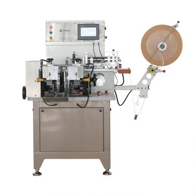 China JZ-2817 hot and cold cutting machine woven garment label care ribbon satin fabric label cutting machine and folding machine for cotton for sale