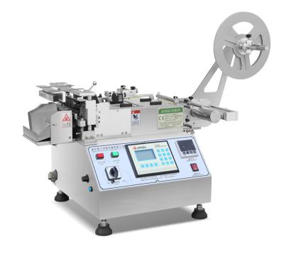 China JQ-3012 Jingda hotels garment polyester satin ribbon label cutting machine for cotton tape, woven labels, nylon taffeta and paper for sale