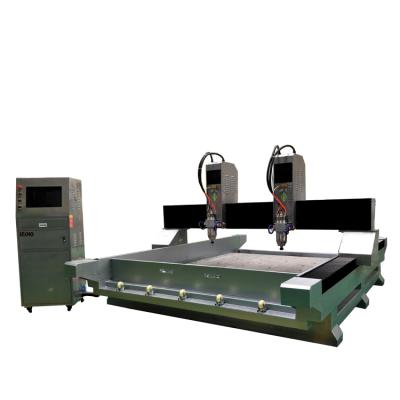 China Building Material Shops 1530 CNC Milling Machine Stone Double Heads CNC Router For Marble Engraving Promotion for sale