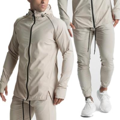 China QUICK DRY High Quality Mens Jogging Tech Suit Custom Embroidered Logo Bars Track Gym Mens Tracksuits Tight Fitted Set for sale