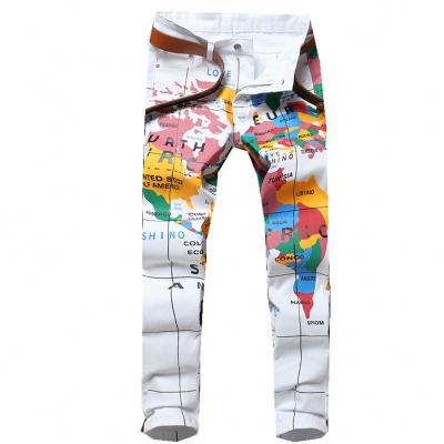 China 2020 wholesale new fashion digital printing custom men's breathable printed jeans for men for sale