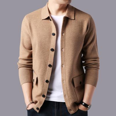 China Custom Plus Size Anti Shrink Solid Color Sleeve Cardigan Sweater For Men for sale