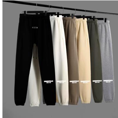 China High Quality New OEM 2021 Drawstring Anti-wrinkle Basics Streetwear Terry Baggy Custom Sweatpants Men Reflective Printed Awe of God for sale