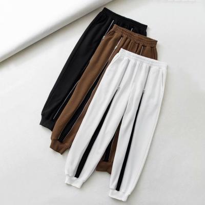 China Fashional Pantalones 2021 100% Zipper Sweatpants Anti-UV Spring Loose Cotton Casual Women's Long Trousers for sale