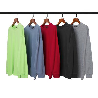 China 2021 High Quality Custom Cotton Long Sleeve Men's Autumn Crewneck Anti-Shrink Simple T-Shirts For Men for sale