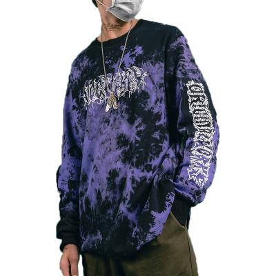 China Streetwear Anti-Shrink Men's Casual Pullover Tops Male Hip Hop Link Dye Printing Fleece Sweatshirts Hoodies for sale