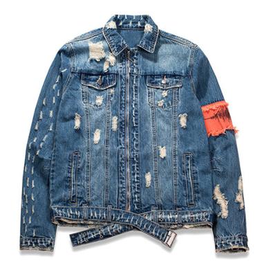 China 2019 Fashion Breathable Men Ripped Jeans Jackets Streetwear Motorcycle Mens Distressed Denim Jacket Coats for sale