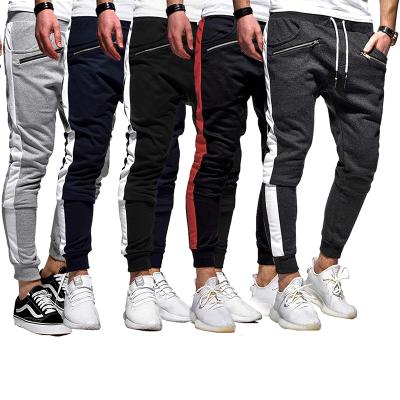 China 2021 Spring Trackpants Mens Print Stripe Color Block Pocket Sustainable Custom High Street Sports Jogging Track Pants for sale