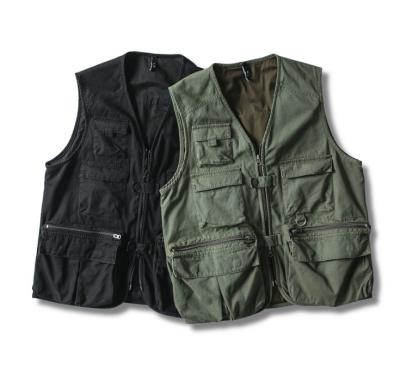 China 2021 Autumn Japanese Men Solid Multi Pockets Sustainable Fishing Vest for sale