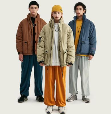 China Winter Anti-Shrink Fashion Solid Color Cotton-padded Mens Clothes Bubble Coat Mens for sale