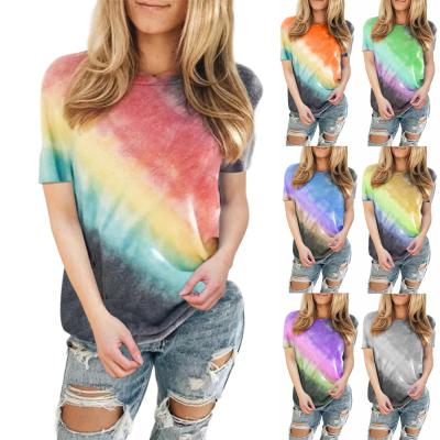 China 2021 summer new women's fashion colorcustom QUICK DRY tie-dye T-shirt for sale