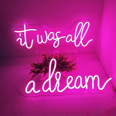 China High Quality Easy Installation It Was All A Dreamy Led Neon Sign Waterproof Bright Acrylic Colorful Letters Advertising for sale