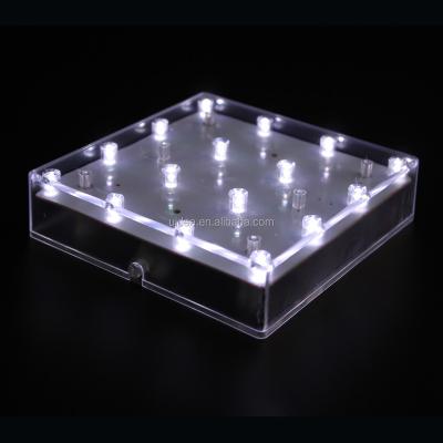 China LED Base Light For Vase 5 Inch LED Square Vase Background Light For Wedding Table Centerpiece Decoration U-085 for sale