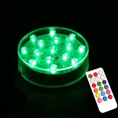 China PS Plastic 4 Inch LED Dish Light With Remote Control / Multicolor LED Undervase Light for sale