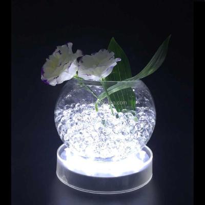 China PS 6 Inch Round Shape White /Warm White LED Light Base For Table Centerpiece Or Home Decoration for sale