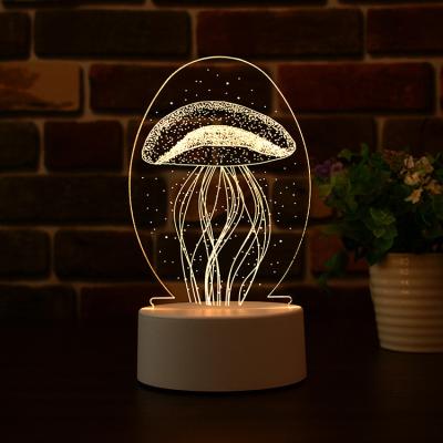 China Novelty Gift LED Night Light 3D Functions Table Light USB Creative Low Plug-in Lamp Acrylic Smart Home Lighting for Decoration for sale