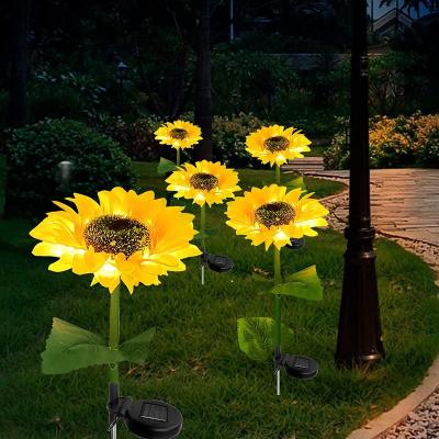 China Solar Eco-friendly Outdoor Garden Yard Sunflower Lantern 20LED Sunflower Flower Lantern Festival Atmosphere Decorative Lawn Lamp for sale