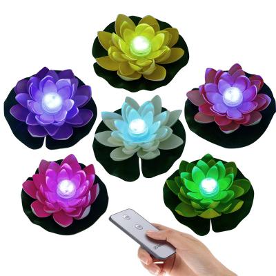 China Colorful EVA Hot Sale LED Lotus Floating Light For Garden Or Pool Decoration With Outdoor for sale