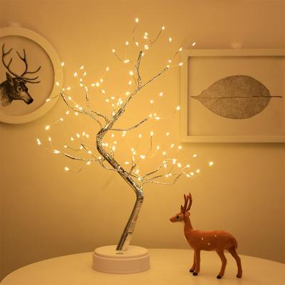 China Suitable Small Tree Light LED Copper Wire Grain Rice Tree Light Artificial LED Tree Light Up Branch For Christmas Room Decoration for sale