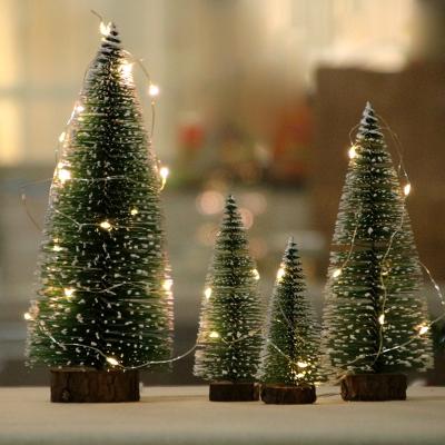 China 2022 Hot Selling Small Mini Christmas Tree Cedar Desktop Christmas Tree Window Display Wooden Christmas Decorations for sale