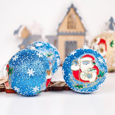 China Christmas Hanging Ball Decoration Foam Ball Manufacturers Supply Christmas Tree Christmas Party Sequin Printing 8CM Foam Ball for sale