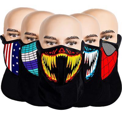 China Halloween Styles Cosplay Party Festival Amazon Costume Face Mask Halloween Decorations Hot Cool Colorful 2021 LED Face Mask for sale